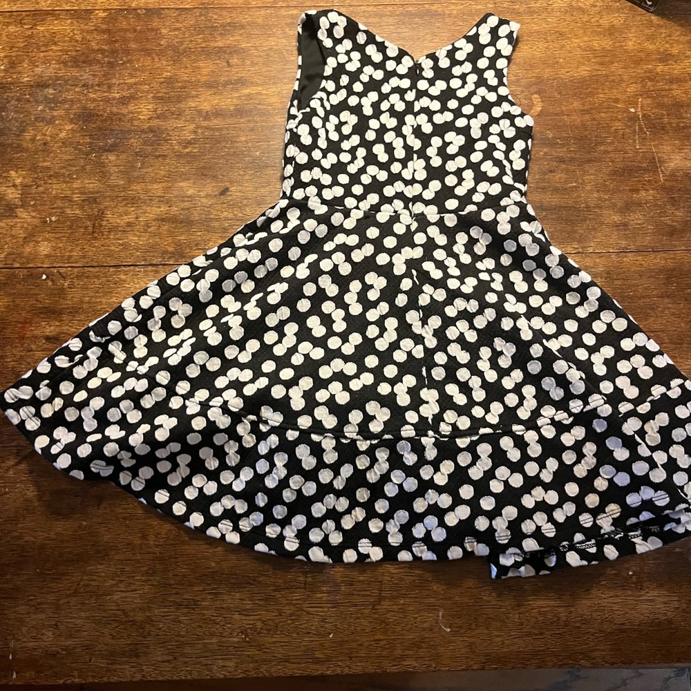 Kiddo by Katie size 7 navy blue with white dots stretchy cotton material Easter
